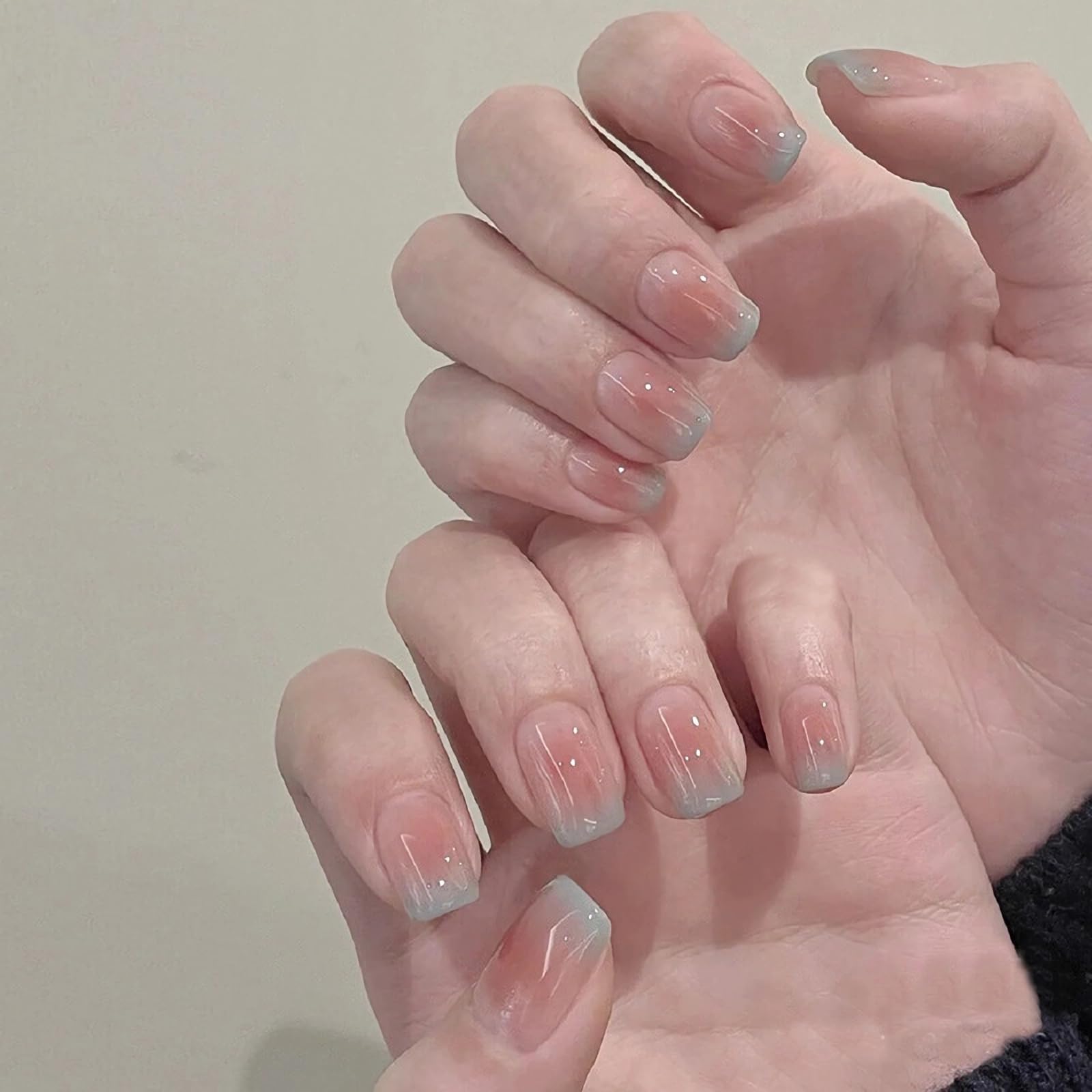 Amazon | ネイルチップ ショート 24枚入 つけ爪 フレンチ